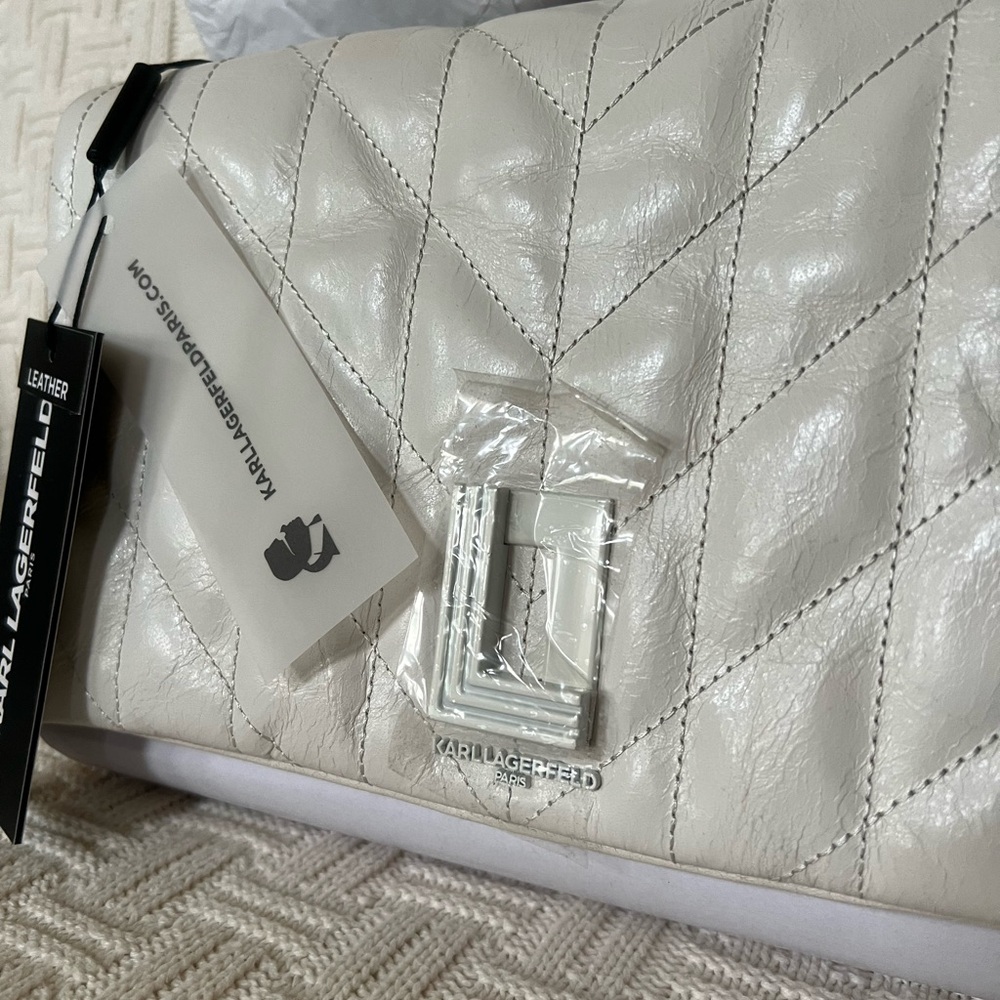 NWT Karl Lagerfield shoulder/crossbody in Ivory - Picture 5 of 6